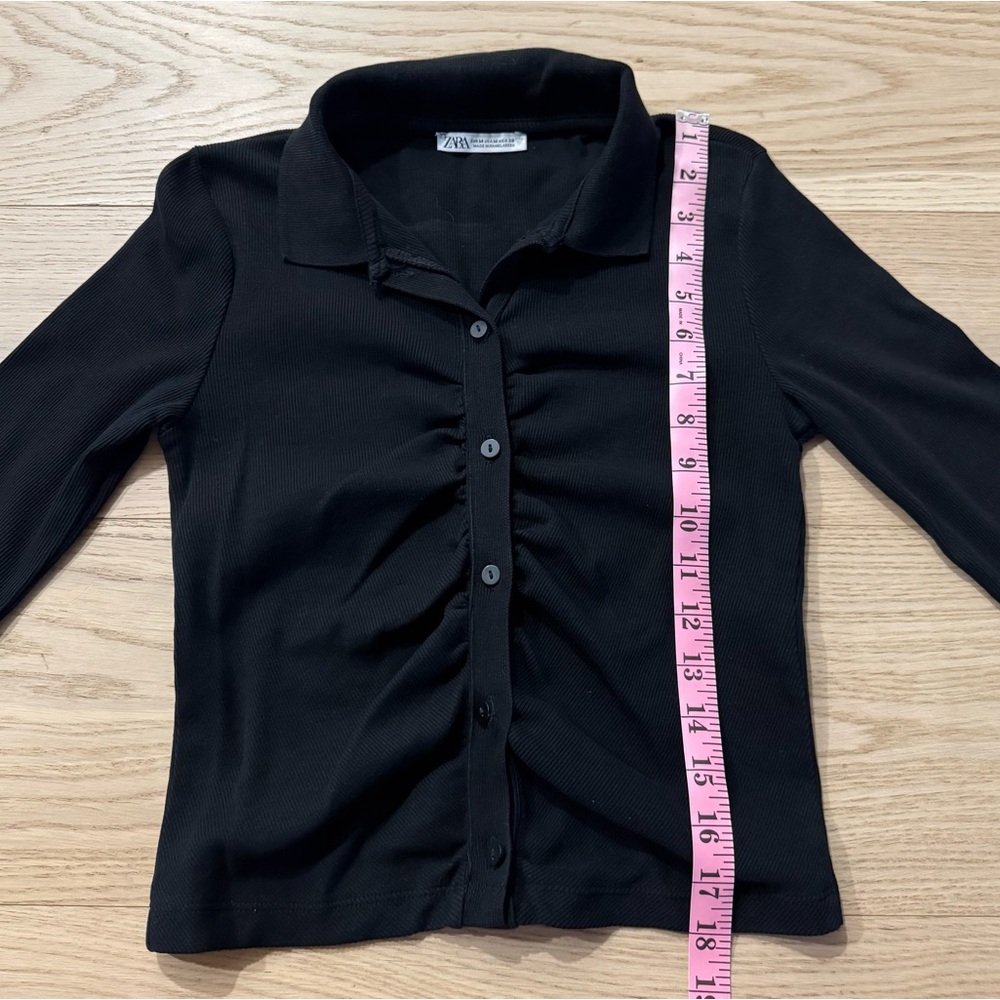 Zara Ribbed Button Up Top - Picture 5 of 8
